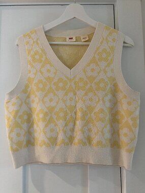 Levi's Cotton-Wool Blend Jacquard Floral Sweater Vest
